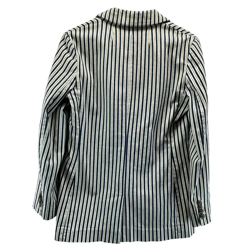 J. Crew Willa Blazer in Stripe Blue Cream 4 Preppy Nautical Academia